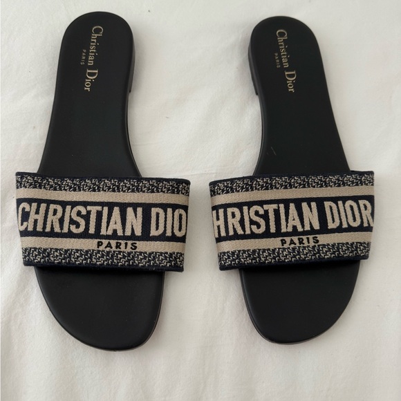 Dior Black and Cream Sandals - Picture 1 of 2